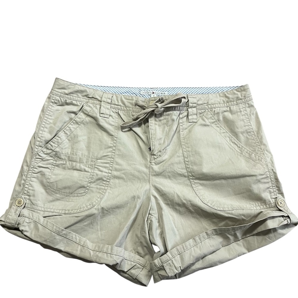 Y2K Tommy Hilfiger Women’s Casual Drawstring Khaki Shorts Size 14 Classic Summer